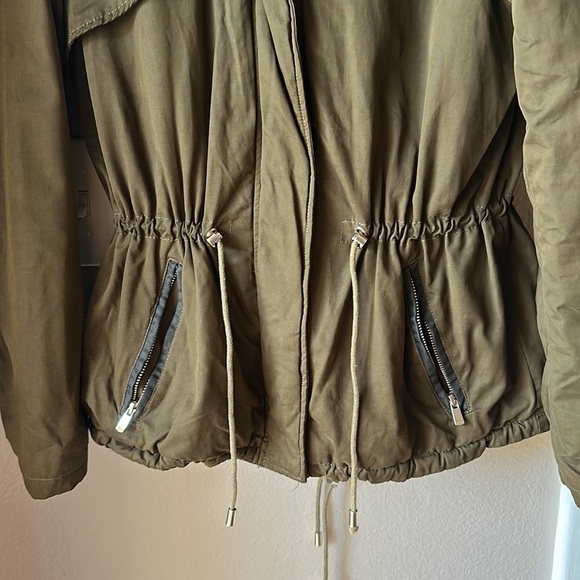 ZARA TRAFALUC Olive Green Faux Fur Outerwear Jacket - Picture 3 of 9